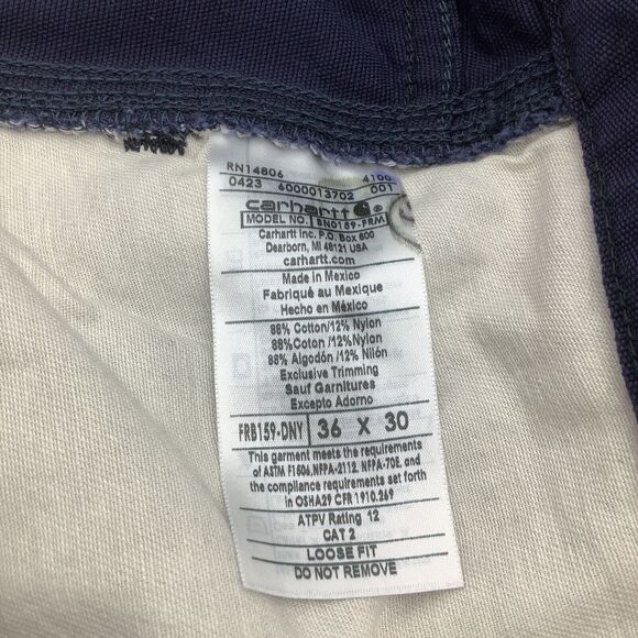 Carhartt FR Flame Resistant Mens Loose Fit Canvas Utility Pants Size 36 x 30 NWT - Picture 14 of 15